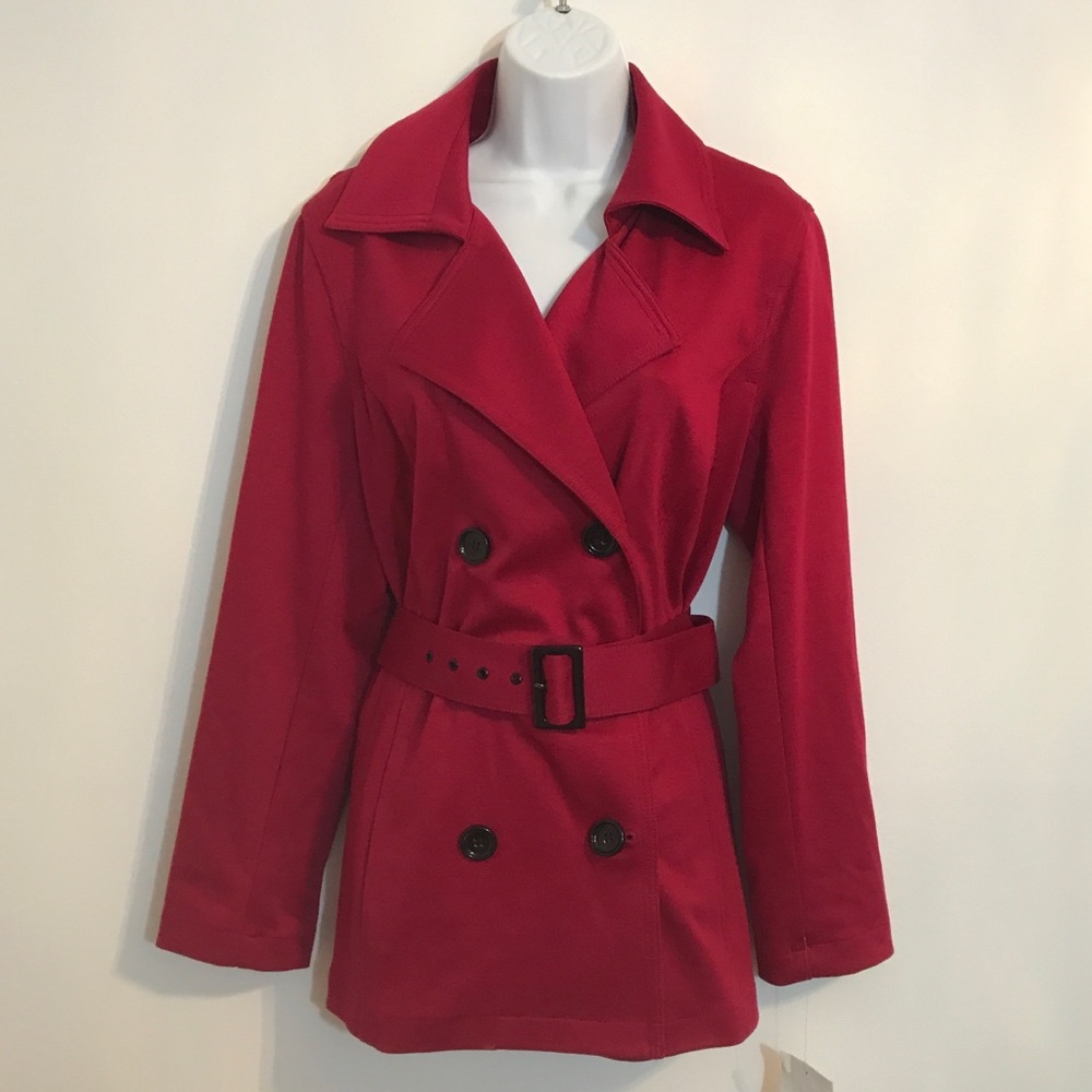 Red lightweight pea coat by Style & Co. Medium